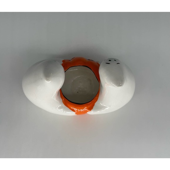 Vintage Halloween Ceramic Ghosts Holding Jack O Lantern Votive Candle Holder - Picture 5 of 14